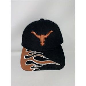 Texas Longhorns With Flames Embroidered Baseball Cap Hat Adjustable
